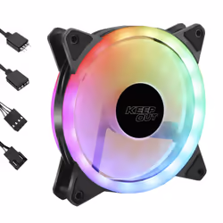 KeepOut XFC-120SR, Ventilateur, 12 cm, 1600 tr/min, 11 dB, Noir