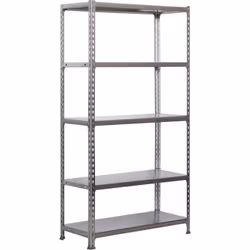 Étagère en métal sans vis Couleur : GALVANISÉE Il a 5 étagères Dimensions : 1800x900x300 mm Capacité de charge : 150 kgs les ...