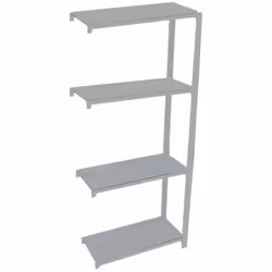 Étagère en métal sans vis avec plateau en métal, module supplémentaire de couleur GRIS Il dispose de 4 étagères Les dimension ...