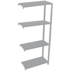 OFFICLICK Étagère 4 étagères en métal sans vis (150x90x30cm) GRIS