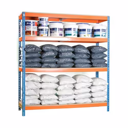 Simonrack Simonforte 1506-4 Chipboard Panneau aggloméré Métal Orange, Bleu, Bois naturel
