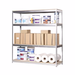 Simonrack Kit simonforte 2409-4, 4 étagères, Bois, Métal, Bois naturel, Acier inoxydable, 400 kg, 2400 mm