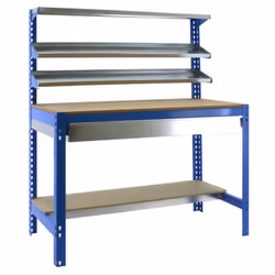 Simon Rack - Kit Etabli 1440x900x600mm Charge 400Kg - SIMONWORK BT-1 BOX 900 BLEU/BOIS Caractéristiques techniques de cet éta ...