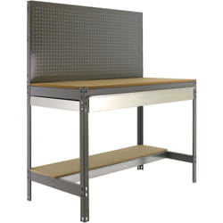 Etagère basse banc de travail simonwork BT2 box 1500 gris/bois - 1445x1510x610 600Kg Simonrack