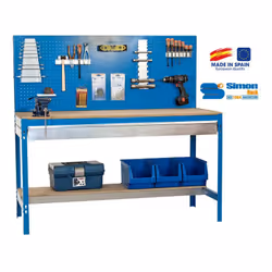 Description générale Établi de travail robuste et pratique, idéal pour les ateliers et les garages. Il offre un espace de tra ...