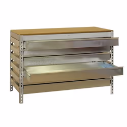 Etabli - SIMON RACK - 6 tiroirs - Zinc - charge 600Kg