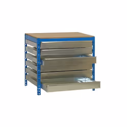 Simon Rack - Etabli 6 tiroirs 842x1510x760mm Bleu charge 600Kg - BT5 BOX 1500 KIT SIMONWORK BT5 BOX6 1500 BLEU/BOIS Dimension ...