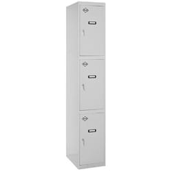 Vestiaire Métallique 3 Porte, 1800x400x500 mm, Serrure à Clé et Aérations, Gris Simonlocker - Simonrack