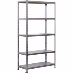 Étagère en métal sans vis Couleur : GALVANISÉE Il a 5 étagères Dimensions : 1800x800x300 mm Capacité de charge : 150 kgs les  ...