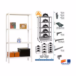 Simon Rack - Etagère de rangement 1600x1000x300mm Blanc Charge 150Kg - Homeclick METAL PLUS 4/300 Caractéristiques techniques ...