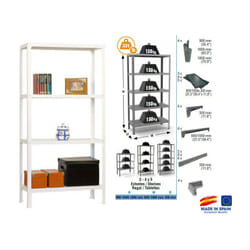 Simonrack - Simon Rack - Etagère de rangement 1600x1000x300mm Blanc Charge 150Kg - Homeclick metal plus 4/300