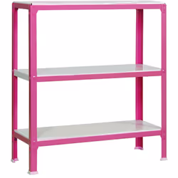 Étagère en métal ROSE/BLANC sans vis avec dimensions (hauteur x largeur x longueur) 900x800x300 mm Il dispose de 3 étagères e ...