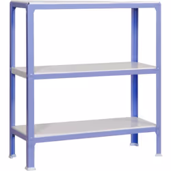 Étagère en métal de couleur VIOLET/BLANC sans vis avec mesures (hauteur x largeur x longueur) 900x800x300 mm Il dispose de 3 ...