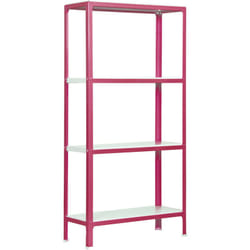 SIMON HOME Étagère 4 étagères en métal sans vis (160x80x40cm) ROSE ET BLANC