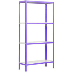SIMON HOME Étagère 4 étagères en métal sans vis (160x80x40cm) VIOLET et BLANC