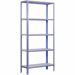 Étagère en métal sans vis de couleur VIOLET/BLANC avec mesures (hauteur x largeur x longueur) 1800x800x400 mm Il dispose de 5 ...