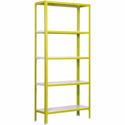 Étagère en métal de couleur VERT/BLANC sans vis avec mesures (hauteur x largeur x longueur) 1800x800x400 mm Il dispose de 5 é ...