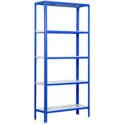Tagère de Bureau/Bibliothèque, 1800x800x400 mm, 5 Niveaux, 150 kg par Niveau, Métal Style Industriel, Bleu/Blanc – Simon Home - Simonrack