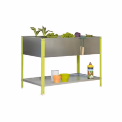 Simon Rack - Jardinière galva/vert 140L avec étagère - UrbanGarden Top 850x900x600 Galva Jardinière UrbanGarden Top 850*900*6 ...