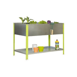 Simon Rack - Jardinière galva/vert 140L avec étagère - UrbanGarden Top 850x900x600 Galva
