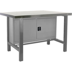Simon Rack Etabli d'Atelier avec Armoire, Capacité de Charge 600 kg, 830x1800x730 mm, Metal 35 mm, Table de Travail Bricolage, Gris - BT-6