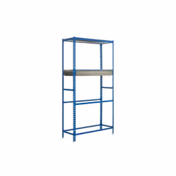 Simon Rack - Etagère 4 niveaux charge 180Kg/plateaux Bleu Zinc - KIT SIMONGARAGE BOX MEGAPLUS 4/400 4 Etagères Montage sans v ...