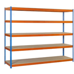 Etagère charge lourde simonforte 1806-5 chipboard bleu/orange/mader - 2000x1800x600 600Kg Simonrack