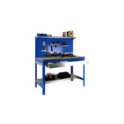 Simon Rack - Kit Etabli 1440x900x600mm Charge 400Kg - SIMONWORK BT3 BOX 900 BLEU/BOIS Caractéristiques techniques de cet étab ...