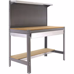 Simon Rack - Kit Etabli 1440x1200x600mm Charge 600Kg - SIMONWORK BT3 BOX 1200 GRIS/BOIS Caractéristiques techniques de cet ét ...