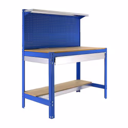 Simon Rack - Kit Etabli 1440x1500x600mm Charge 600Kg - SIMONWORK BT3 BOX 1500 BLEU/BOIS Caractéristiques techniques de cet ét ...