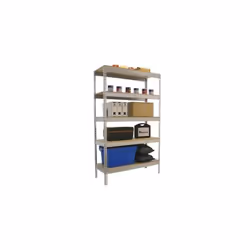 Étagère métallique - ECOFORTE - 5 niveaux - 2000 x 1200 x 600 mm - Galvanisé - Bois