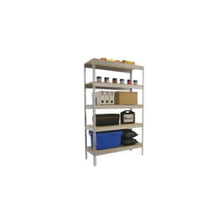 Étagère métallique - ECOFORTE - 5 niveaux - 2000 x 1200 x 600 mm - Galvanisé - Bois