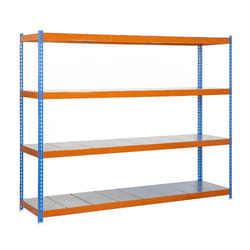 Simonrack 777100045202444 étagère fonctionnelle Métal Bleu, Bois naturel
