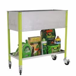Jardinière avec étagère Simon Rack Urban Top mobile en métal galva verte 120x60cm Avantages : Jardinière métallique rigide. F ...