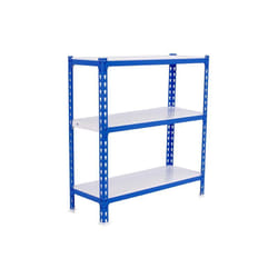 SIMONCLICK étagère en métal sans vis avec 3 étagères (90x80x30cm) BLEU ET BLANC
