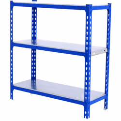 Étagère en métal de couleur BLEU/GALVA sans vis avec une capacité de charge par étagère de 180 kg Le nombre d’étagères est de ...