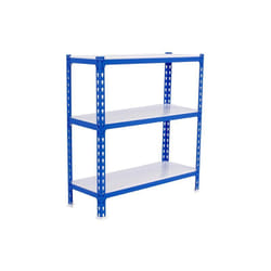 SIMONCLICK Étagère 3 étagères en métal sans vis (90x110x30cm) BLEU ET BLANC