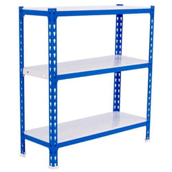 Simonrack - tagère Rangement, 900x1000x500 mm, 3 Niveaux, 180 kg Capacité de Charge et Point de Flexion, Métal , Étagère Garage, Bleu/Blanc