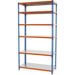 Simonrack - tagère métallique Simon Rack sans vis bleu/orange/galvanisé 6 étagères 2500x800x500 mm Fabriquée en Espagne