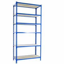 Étagère en métal de couleur BLEU/BOIS sans vis avec une capacité de charge par étagère de 150 kg Le nombre d’étagères est de  ...