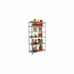 Étagère métallique 6 niveaux - KIT MADERCLICK PLUS - Galvanisé - Bois