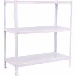 Étagère en métal sans vis, de couleur BLANC. Il dispose de 3 étagères Les dimensions de cette étagère sont : 900x800x300 mm E ...