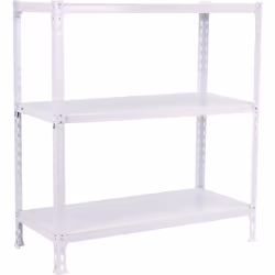 Étagère en métal sans vis, de couleur BLANC. Il dispose de 3 étagères Les dimensions de cette étagère sont : 900x1000x400 mm ...