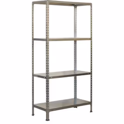 Étagère en métal sans vis, couleur GALVANISÉE Il dispose de 4 étagères Les dimensions de cette étagère sont : 1500x900x300 mm ...