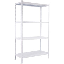 SIMONCLICK Étagère 4 étagères en métal sans vis (150x80x50cm) BLANC