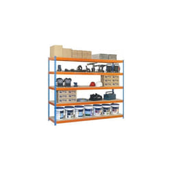 Étagère métallique 5 niveaux - 2500 x 1500 x 600 mm - KIT ECOFORTE - Chipboard - Bleu - Orange - Bois