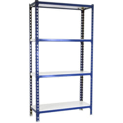Simonrack - tagère Rangement, 1500x1000x300 mm, 4 Niveaux, 180 kg Capacité de Charge et Point de Flexion, Métal , Étagère Garage, Bleu/Blanc