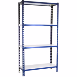 Étagère en métal de couleur BLEU/BLANC sans vis avec une capacité de charge par étagère de 180 kg Le nombre d’étagères est de ...