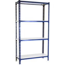 SIMONCLICK Étagère 4 étagères en métal sans vis (150x80x40cm) BLEU ET BLANC