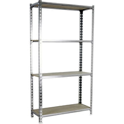 SIMONCLICK Étagère 4 étagères en métal sans vis (150x80x40cm) GALVA ET BOIS